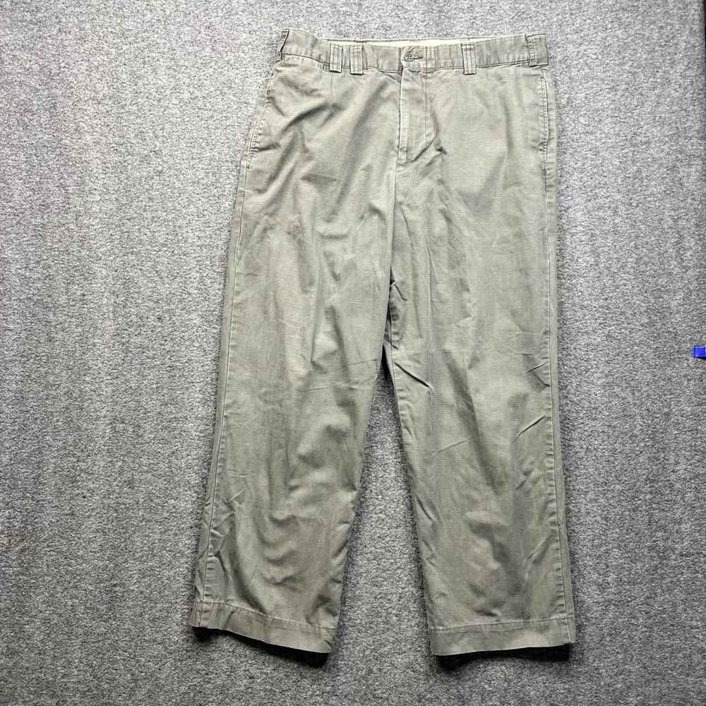 Dockers Pants Mens 36x34 Gray Olive Green Fits 36x29 Khakis Cotton